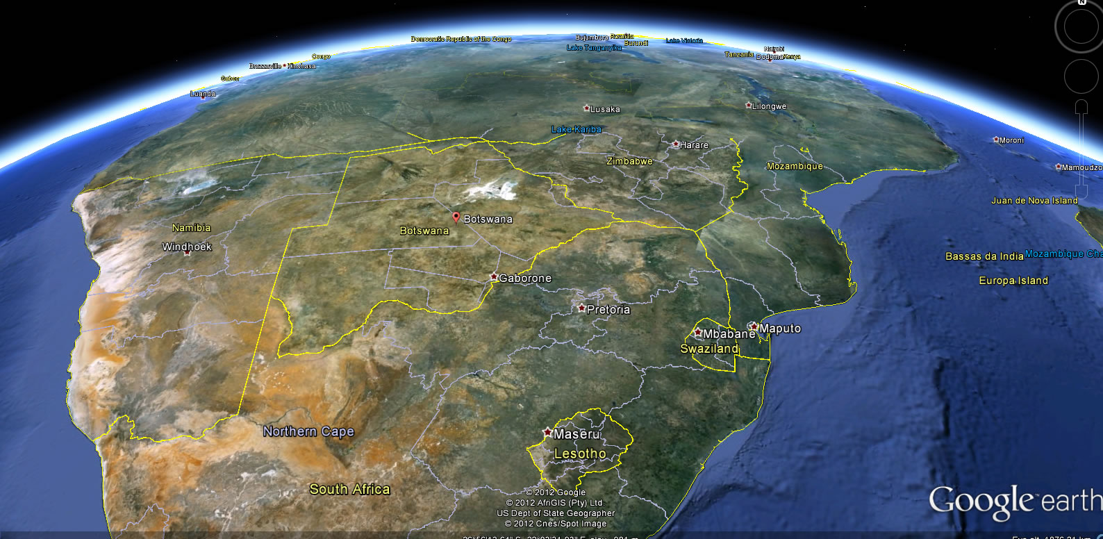Botswana terre carte